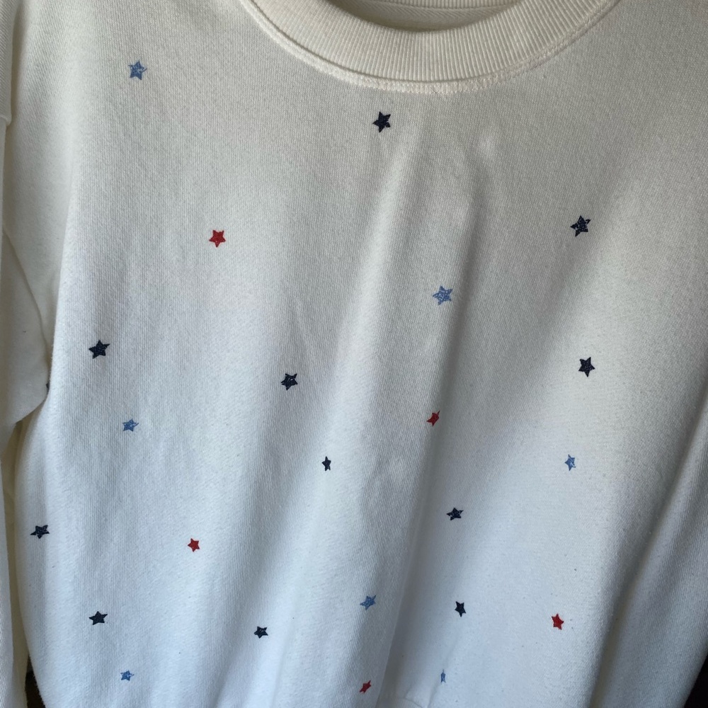 C&C California White Sweatshirt with Star Accents